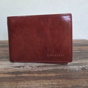 Cavaleri NWOT Brown Italian Leather Bi-Fold Men's Wallet